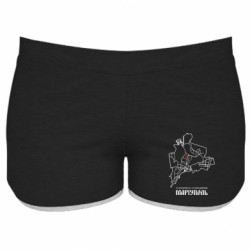 Женские шорты Карта Мариуполь - FATLINE Женские шорты Карта Мариуполь