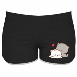 Женские шорты Кот целует кошку - FATLINE Женские шорты Кот целует кошку