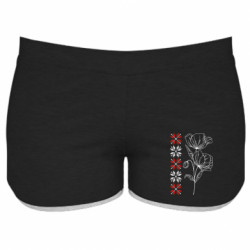 Женские шорты Маки. Вишивка. Украина - FATLINE Женские шорты Маки. Вишивка. Украина