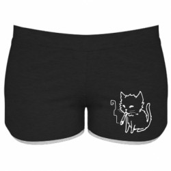 Женские шорты Smoking cat - FATLINE Женские шорты Smoking cat