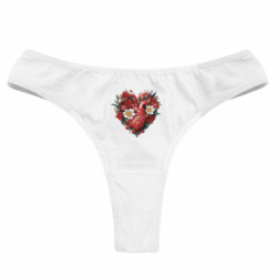 Жіночі труси Анатомічне серце у квітах - FATLINE Жіночі труси Анатомічне серце у квітах