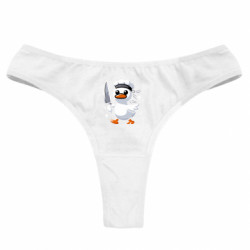 Жіночі труси Біла качка з ножем - FATLINE Жіночі труси Біла качка з ножем