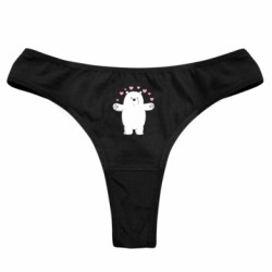 Жіночі труси Білий ведмідь з серцями - FATLINE Жіночі труси Білий ведмідь з серцями