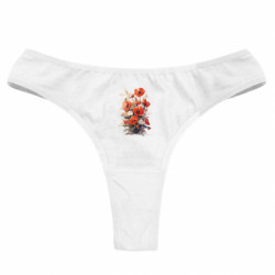 Женские трусы Букет маков - FATLINE Женские трусы Букет маков