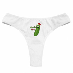 Жіночі труси Cucumber Rick in a Christmas hat - FATLINE Жіночі труси Cucumber Rick in a Christmas hat