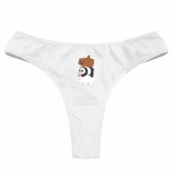 Женские трусы Гризли Панда и Белый - FATLINE Женские трусы Гризли Панда и Белый