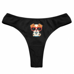 Жіночі труси Крутий пес в окулярах - FATLINE Жіночі труси Крутий пес в окулярах