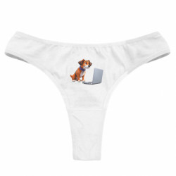 Женские трусы Песик перед ноутбуком - FATLINE Женские трусы Песик перед ноутбуком