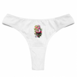 Жіночі труси Рожева змія у квітах - FATLINE Жіночі труси Рожева змія у квітах