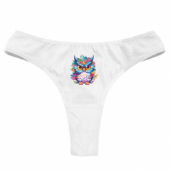 Женские трусы сова цветочная - FATLINE Женские трусы сова цветочная