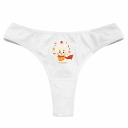 Жіночі труси Веселий заєць з осіннім листям - FATLINE Жіночі труси Веселий заєць з осіннім листям
