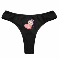 Жіночі труси Закоханий Монстр Лабубу з серцем - FATLINE Жіночі труси Закоханий Монстр Лабубу з серцем