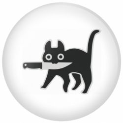 Значок Cat with a knife - FATLINE Значок Cat with a knife