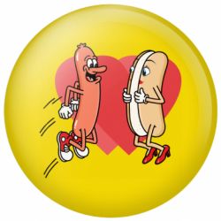 Значок Hot dog love - FATLINE Значок Hot dog love