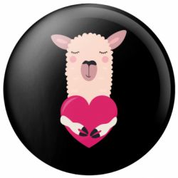 Значок Lama with heart - FATLINE Значок Lama with heart