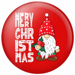 Значок Merry Christmas Різвяний гном - FATLINE Значок Merry Christmas Різвяний гном