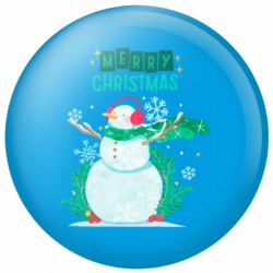 Значок Merry Christmas, Веселих Свят - Новорічний Сніговик - FATLINE Значок Merry Christmas, Веселих Свят - Новорічний Сніговик