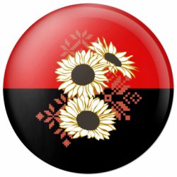 Значок Подсолнухи с вышивкой - FATLINE Значок Подсолнухи с вышивкой