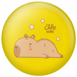 Значок Спящий стиль капибары - FATLINE Значок Спящий стиль капибары