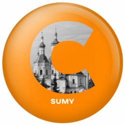 Значок Sumy Black & White - FATLINE Значок Sumy Black & White