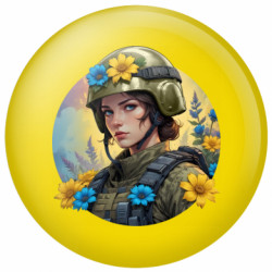 Значок Українська військова в квітах - FATLINE Значок Українська військова в квітах