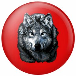 Значок Волк гравюра